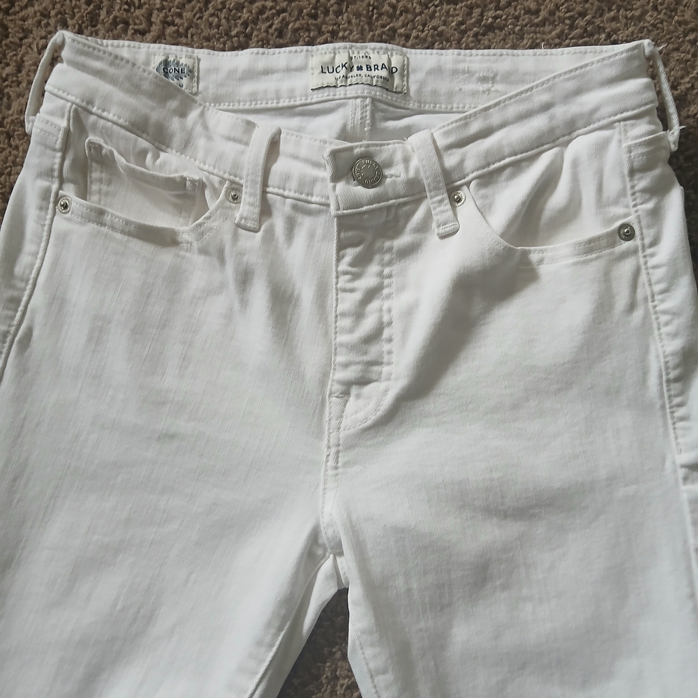 Lucky Brand White High-Rise Skinny Jeans